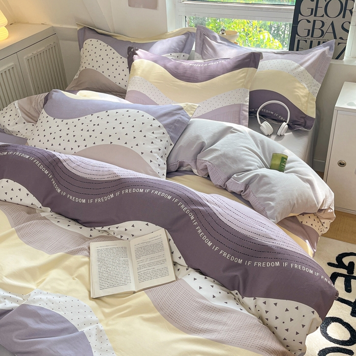 91家纺网 家纺一手货源 找家纺 涵宸家纺 2024新款加厚全棉磨毛印花四件套--罗马系列 D简言