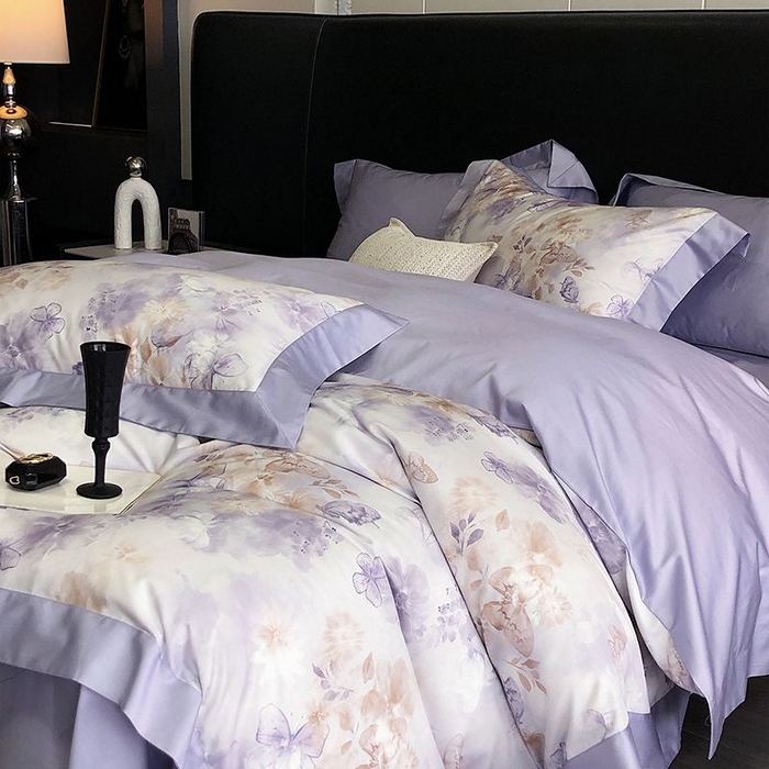 91家纺网 家纺一手货源 找家纺 金麦家纺 2024新款全棉数码印花四件套系列 花漾