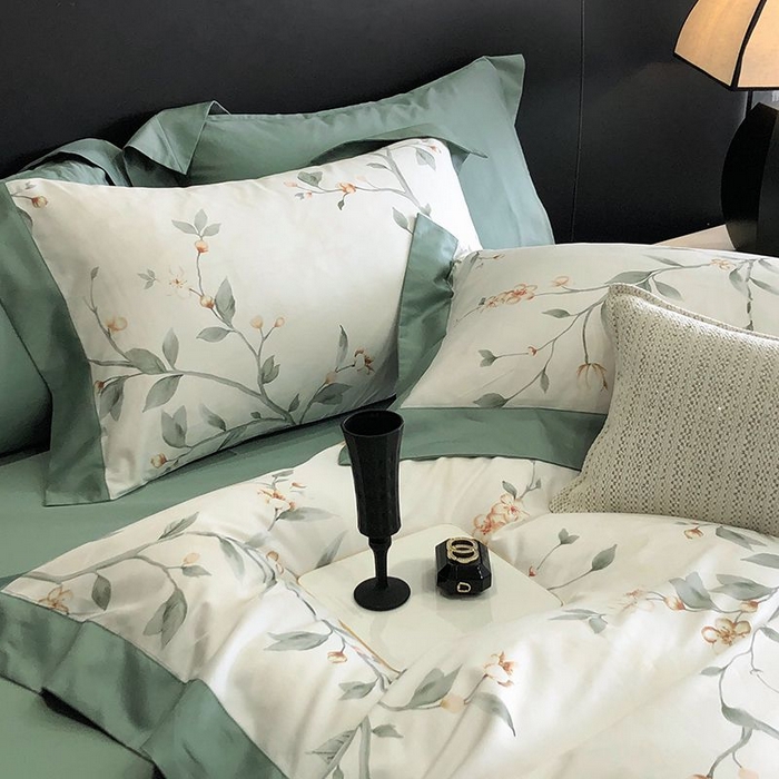 91家纺网 家纺一手货源 找家纺 金麦家纺 2024新款全棉数码印花四件套系列 春意盎然