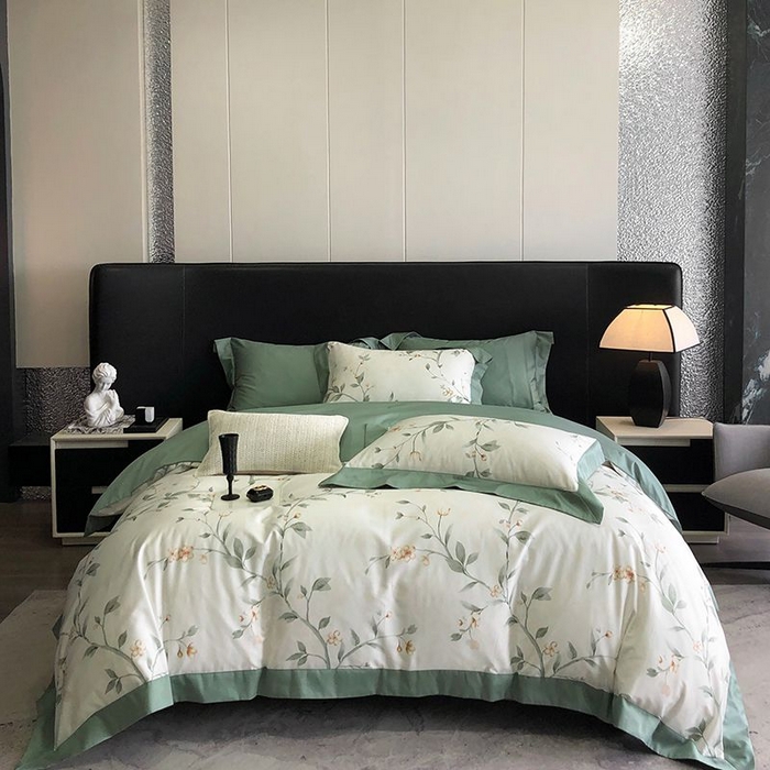 91家纺网 家纺一手货源 找家纺 金麦家纺 2024新款全棉数码印花四件套系列 春意盎然