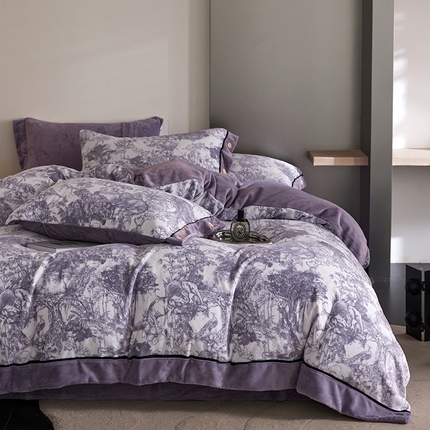 91家纺网 家纺一手货源 找家纺 （总）金奇达家纺 2024秋冬新品保暖加厚绒类热氧™绒绒四件套-【丛林物语】（全网控价{折后券后}不低于268元）