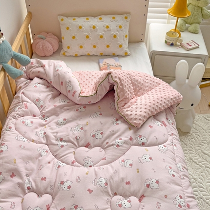 91家纺网 家纺一手货源 找家纺 （总）沁童儿童用品店 2024新款水洗双层纱儿童豆豆被被子被芯