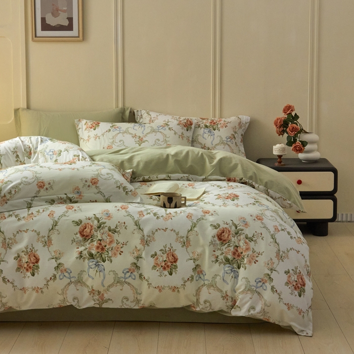 91家纺网 家纺一手货源 找家纺 涵宸家纺 2024新款加厚全棉磨毛印花四件套--罗马系列 F花纹