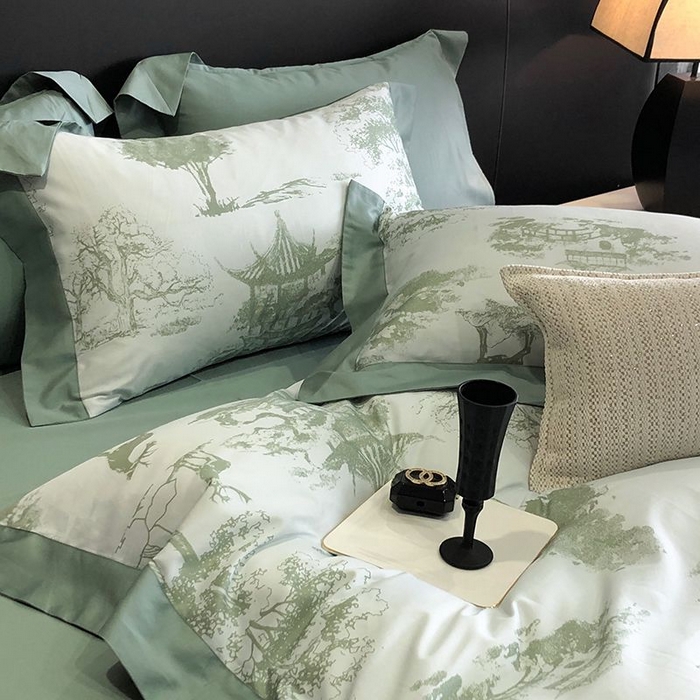 91家纺网 家纺一手货源 找家纺 金麦家纺 2024新款全棉数码印花四件套系列 洛卡