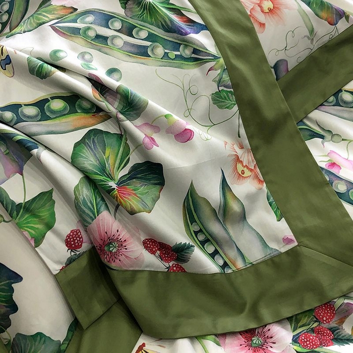 91家纺网 家纺一手货源 找家纺 金麦家纺 2024新款全棉数码印花四件套系列 夏语