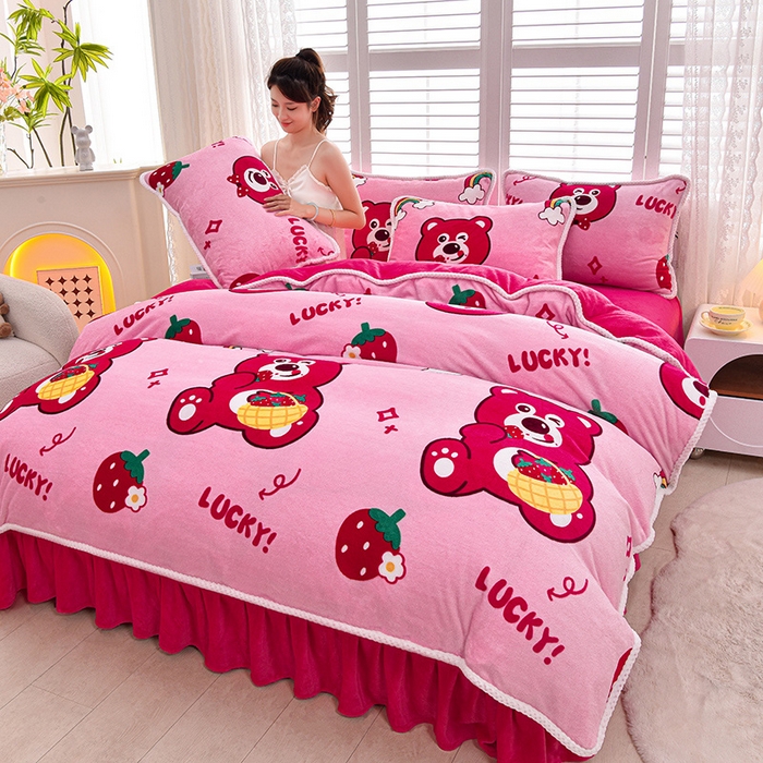 91家纺网 家纺一手货源 找家纺 （总）梦莱情 2024新款190克7斤半牛奶绒四件套