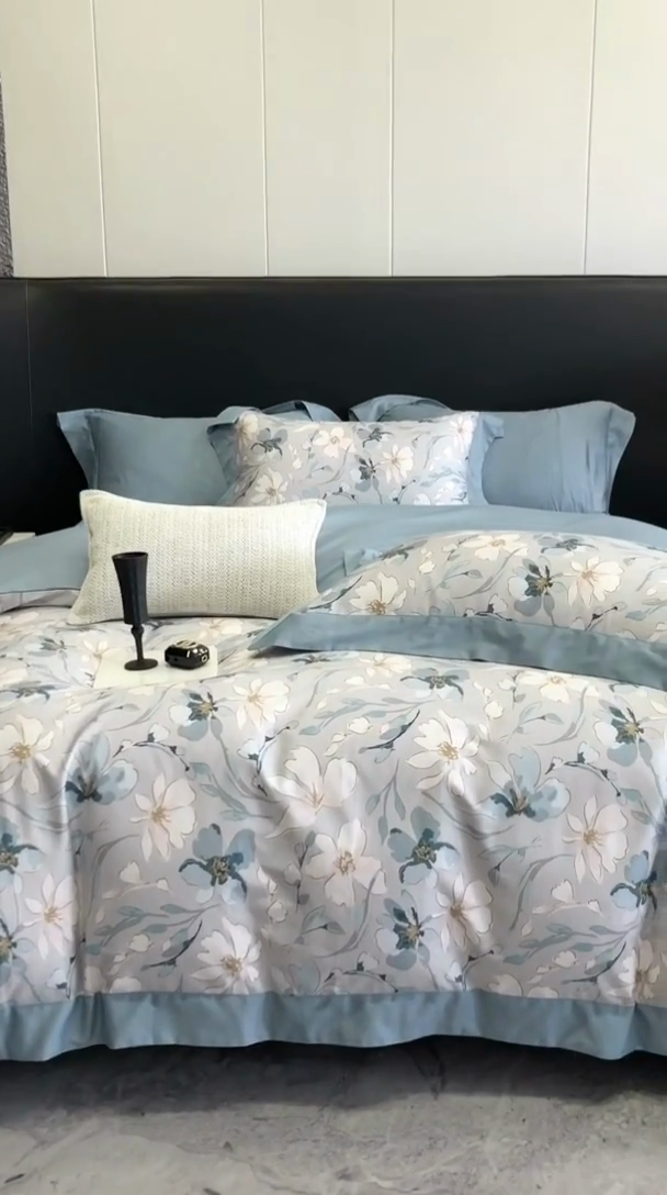 91家纺网 家纺一手货源 找家纺 金麦家纺 2024新款全棉数码印花四件套系列 温婉