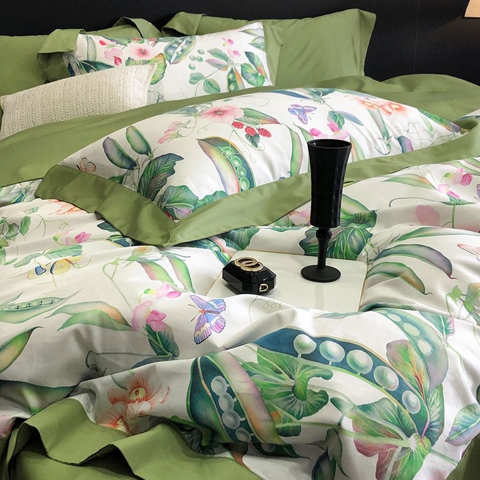 91家纺网 家纺一手货源 找家纺 金麦家纺 2024新款全棉数码印花四件套系列 夏语