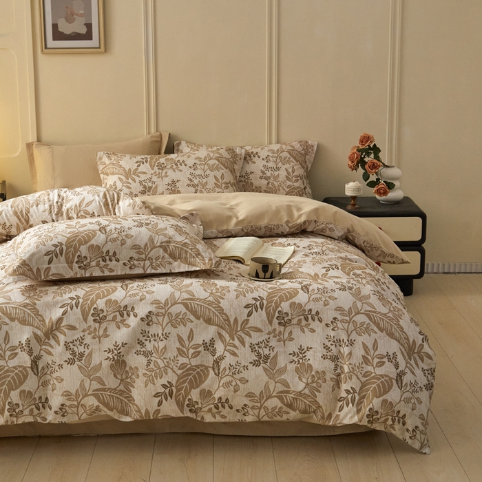 91家纺网 家纺一手货源 找家纺 涵宸家纺 2024新款加厚全棉磨毛印花四件套--罗马系列 F絮语