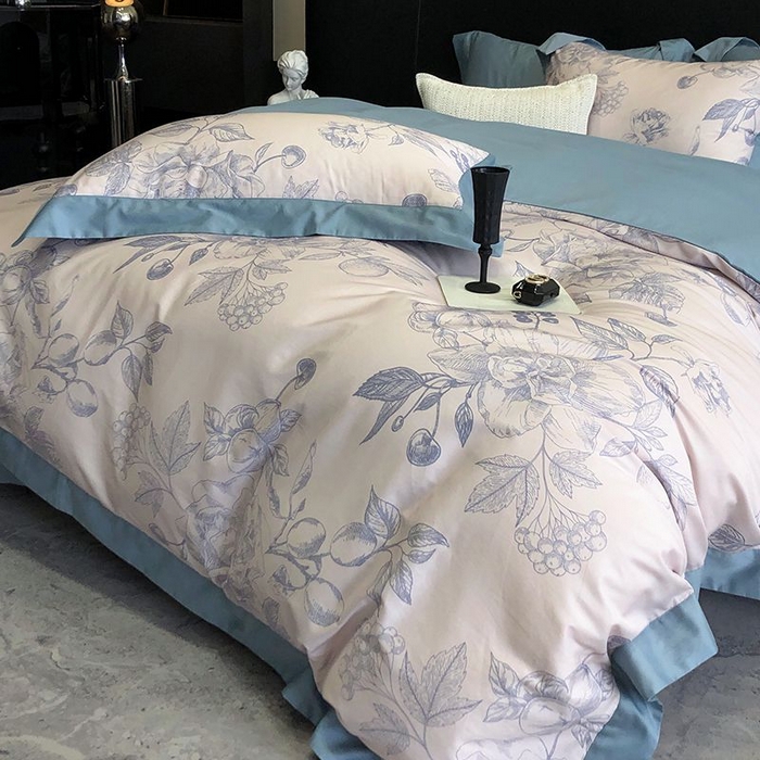 91家纺网 家纺一手货源 找家纺 金麦家纺 2024新款全棉数码印花四件套系列 芳华