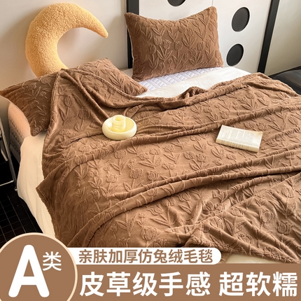 91家纺网 家纺一手货源 找家纺 （总）佰亿莱 2024新款仿兔绒毛毯盖毯毯子