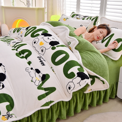 91家纺网 家纺一手货源 找家纺 （总）梦莱情 2024新款190克7斤半牛奶绒四件套