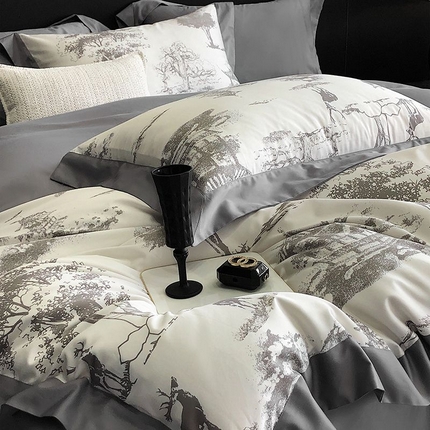 91家纺网 家纺一手货源 找家纺 （总）金麦家纺 2024新款全棉数码印花四件套系列