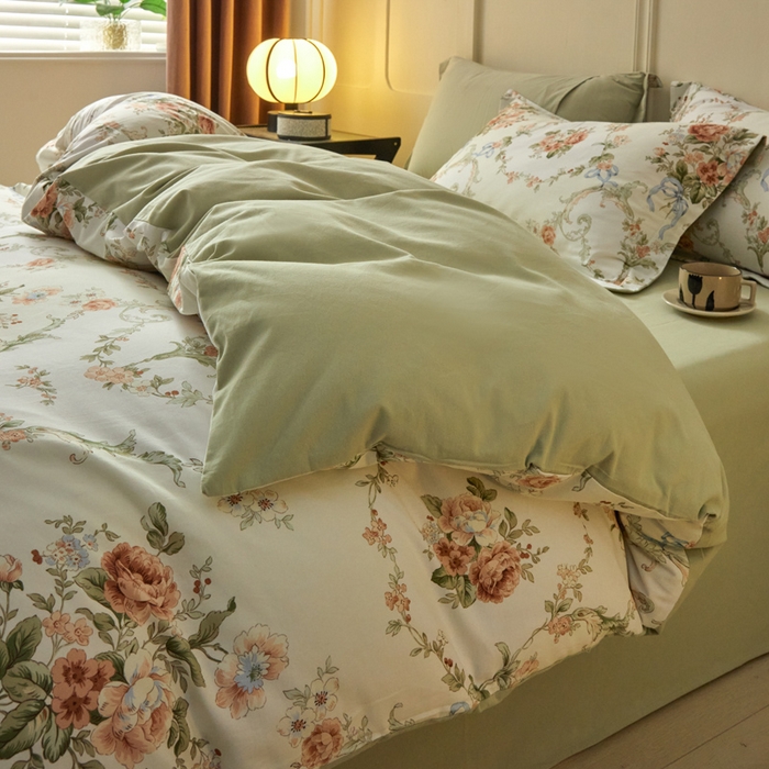 91家纺网 家纺一手货源 找家纺 涵宸家纺 2024新款加厚全棉磨毛印花四件套--罗马系列 F花纹