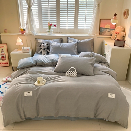 91家纺网 家纺一手货源 找家纺 （总）韩后家纺 2025新款原棉磨毛加厚双拼四件套