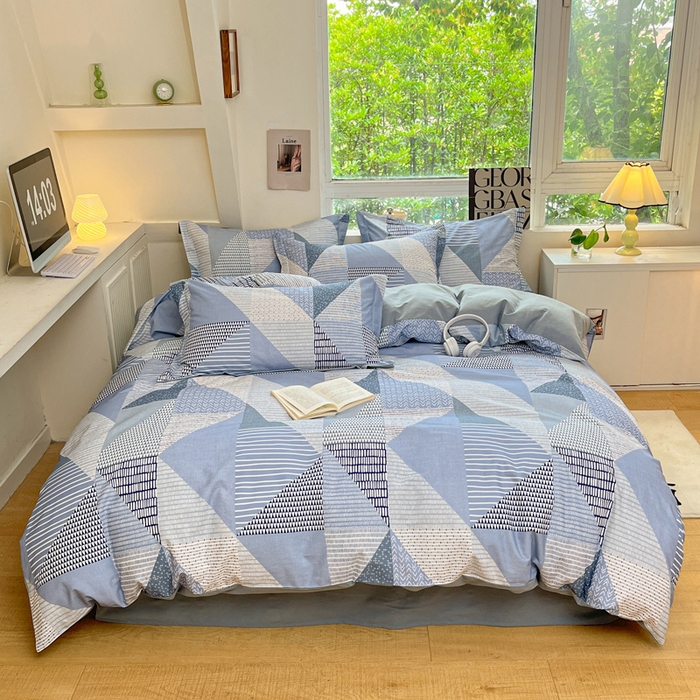 91家纺网 家纺一手货源 找家纺 涵宸家纺 2024新款加厚全棉磨毛印花四件套--罗马系列 D贝里-兰