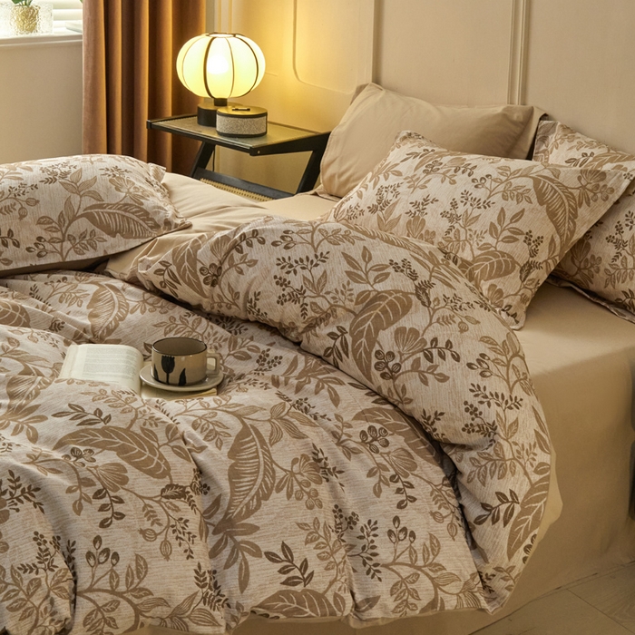 91家纺网 家纺一手货源 找家纺 涵宸家纺 2024新款加厚全棉磨毛印花四件套--罗马系列 F絮语