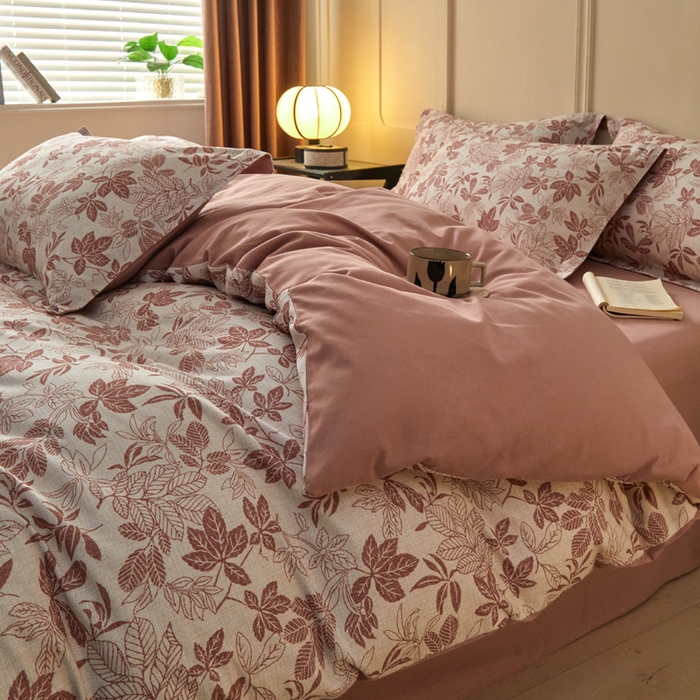 91家纺网 家纺一手货源 找家纺 涵宸家纺 2024新款加厚全棉磨毛印花四件套--罗马系列 F初春