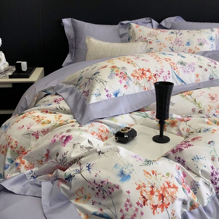 91家纺网 家纺一手货源 找家纺 （总）金麦家纺 2024新款全棉数码印花四件套系列