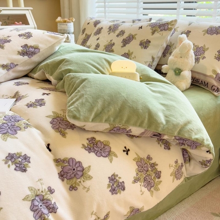 91家纺网 家纺一手货源 找家纺 （总）爱思凯家纺 2025新款190克清心系列-牛奶绒四件套