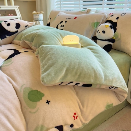 91家纺网 家纺一手货源 找家纺 （总）爱思凯家纺 2025新款190克清心系列-牛奶绒四件套