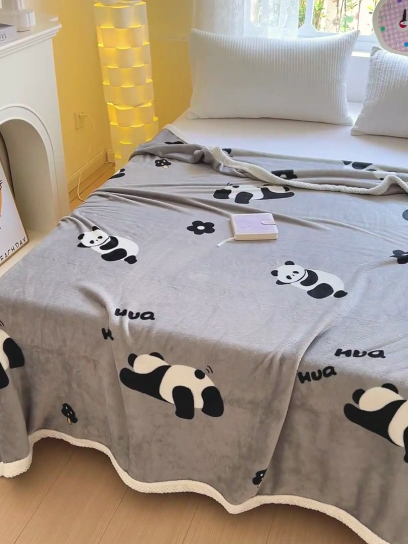 91家纺网 家纺一手货源 找家纺 千荨 2024新款亲肤舒适双面贝贝绒包边牛奶绒毛毯 贝贝绒-花花果赖