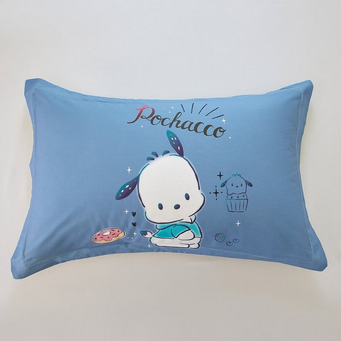 91家纺网 家纺一手货源 找家纺 蘭菲家纺 2024新款全棉大版卡通三丽鸥单品枕套 恰恰-蓝