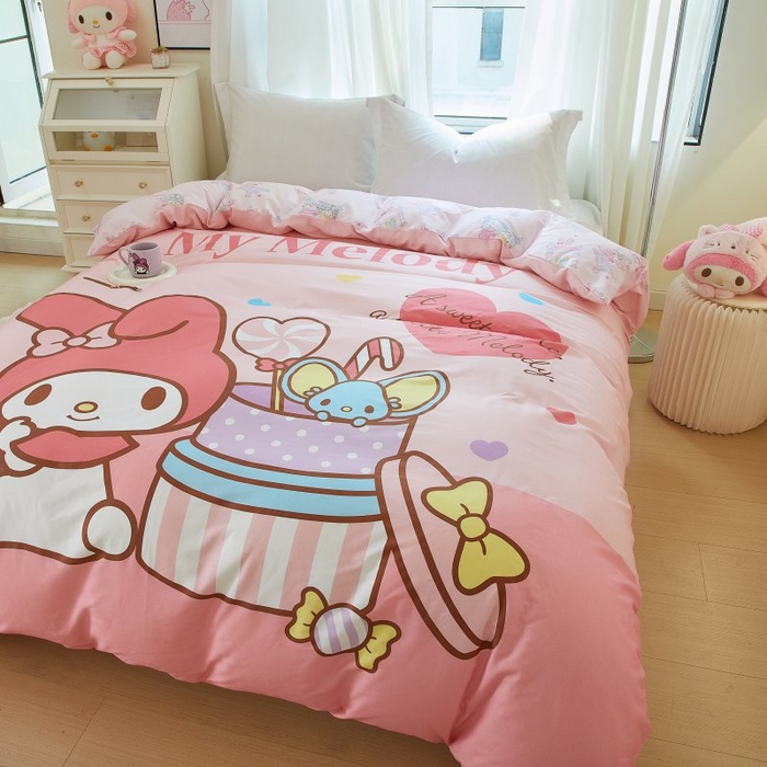 91家纺网 家纺一手货源 找家纺 蘭菲家纺 2024新款全棉大版卡通三丽鸥单品被套 收礼物