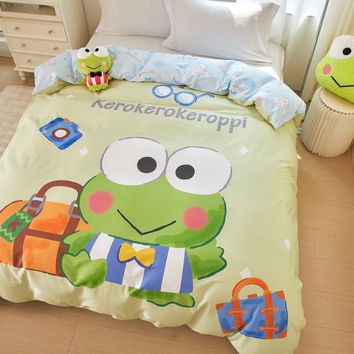 91家纺网 家纺一手货源 找家纺 蘭菲家纺 2024新款全棉大版卡通三丽鸥单品被套 旅行家