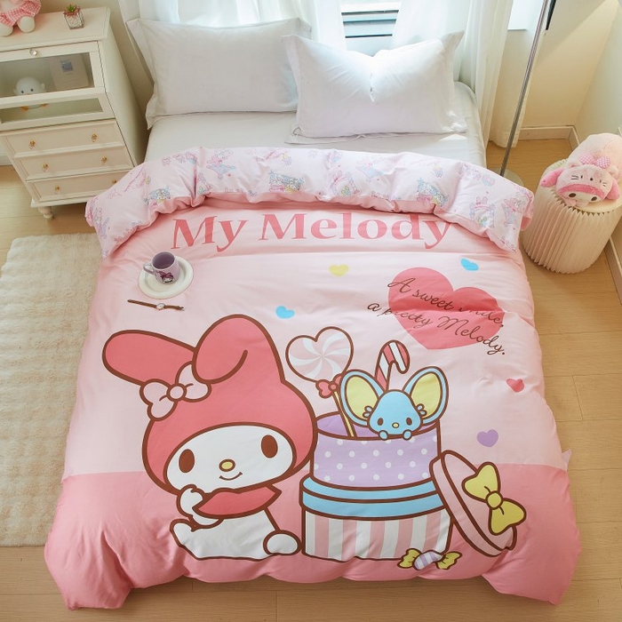 91家纺网 家纺一手货源 找家纺 蘭菲家纺 2024新款全棉大版卡通三丽鸥单品被套 收礼物