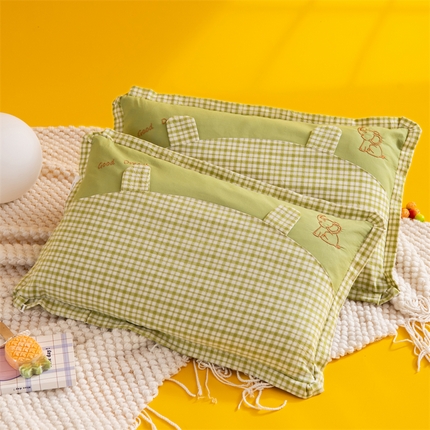 （总）织布人 2024新款荞麦枕全棉卡通花边荞麦枕1-12岁儿童枕学生宿舍枕头+枕芯30*50cm