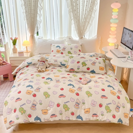 91家纺网 家纺一手货源 找家纺 （总）心卓 2025年新款直播皱皱纱儿童学生成人被子被芯冬被加厚