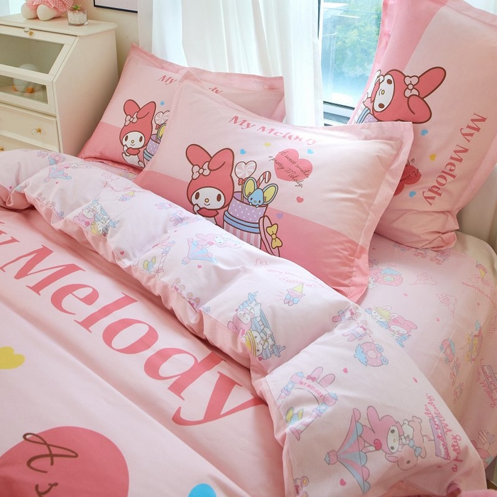 91家纺网 家纺一手货源 找家纺 蘭菲家纺 2024新款全棉大版卡通三丽鸥四件套 收礼物