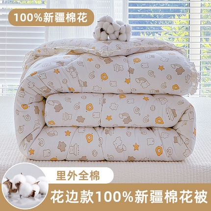 芯恋家居 2025新款里外纯棉韩版花边棉花被芯（新疆棉）冬被春秋被棉花被被子  浪漫之约