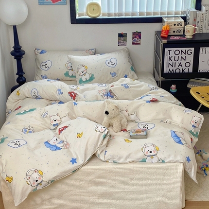 TT.one 塔塔家居 2025新款卡通风全棉印花单被套 悠闲小狗