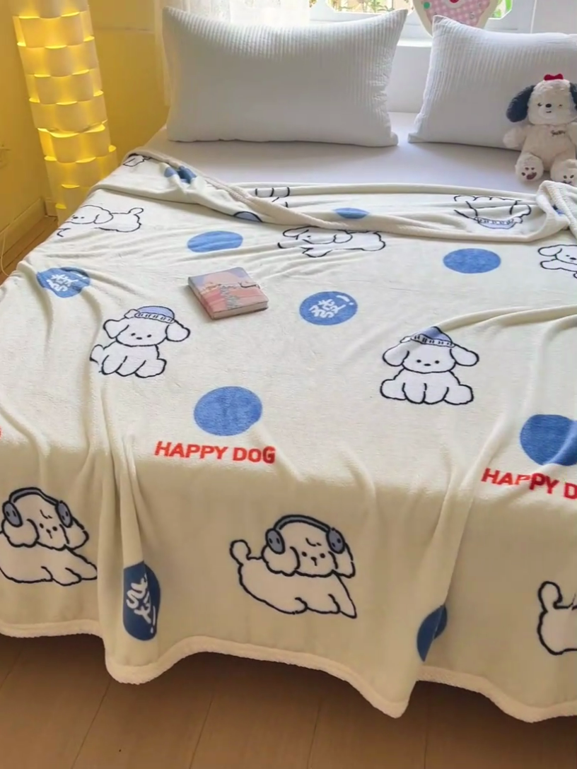 91家纺网 家纺一手货源 找家纺 千荨 2024新款亲肤舒适双面贝贝绒包边牛奶绒毛毯 贝贝绒-旺财