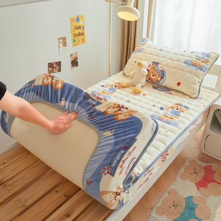 91家纺网 家纺一手货源 找家纺 （总）爱思凯家纺 2025新款【学生】牛奶绒加棉床笠