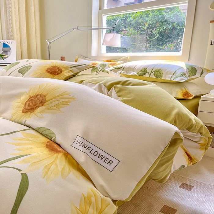 91家纺网 家纺一手货源 找家纺 品乐家纺 2024新款全棉生态棉印花磨毛被套单品 花园春景-米