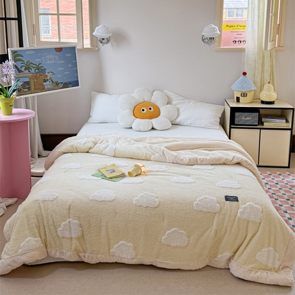 91家纺网 家纺一手货源 找家纺 （总）暖生活 2024新款舒棉绒提花多功能毛毯被