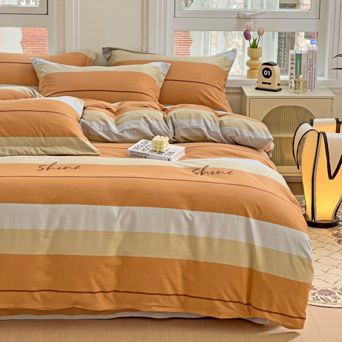 91家纺网 家纺一手货源 找家纺 品乐家纺 2024新款全棉生态棉印花磨毛四件套 百斯特-桔