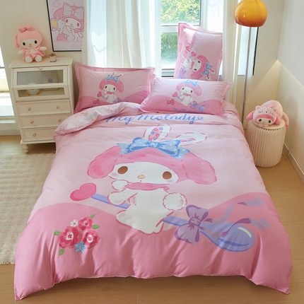 蘭菲家纺 2024新款全棉大版卡通三丽鸥四件套 去约会