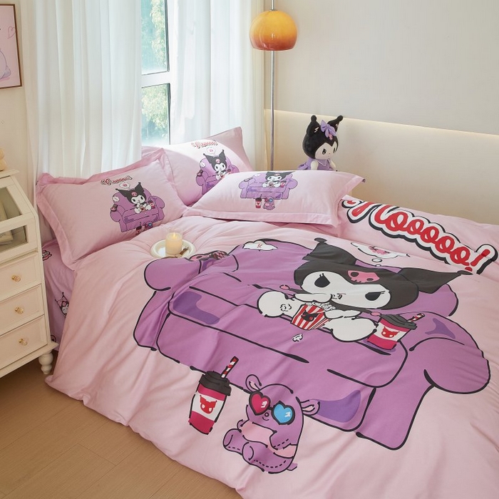 91家纺网 家纺一手货源 找家纺 蘭菲家纺 2024新款全棉大版卡通三丽鸥四件套 星期天