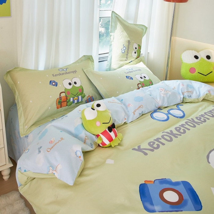 91家纺网 家纺一手货源 找家纺 蘭菲家纺 2024新款全棉大版卡通三丽鸥四件套 旅行家