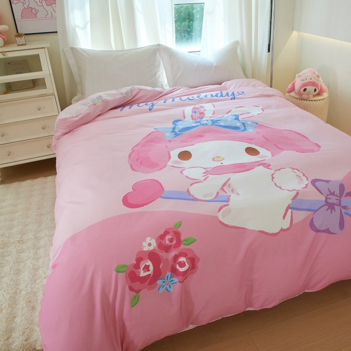 91家纺网 家纺一手货源 找家纺 蘭菲家纺 2024新款全棉大版卡通三丽鸥单品被套 去约会