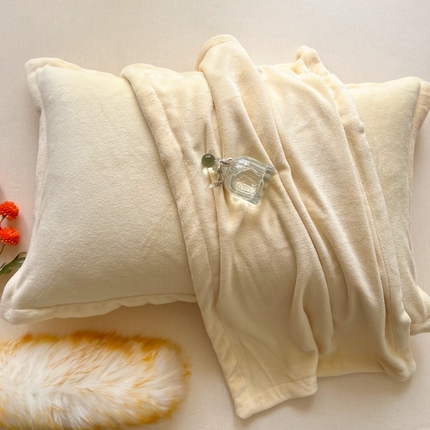 91家纺网 家纺一手货源 找家纺 （总）百寐 2024新款纯色牛奶绒抗静电加厚保暖信封加大枕套单品