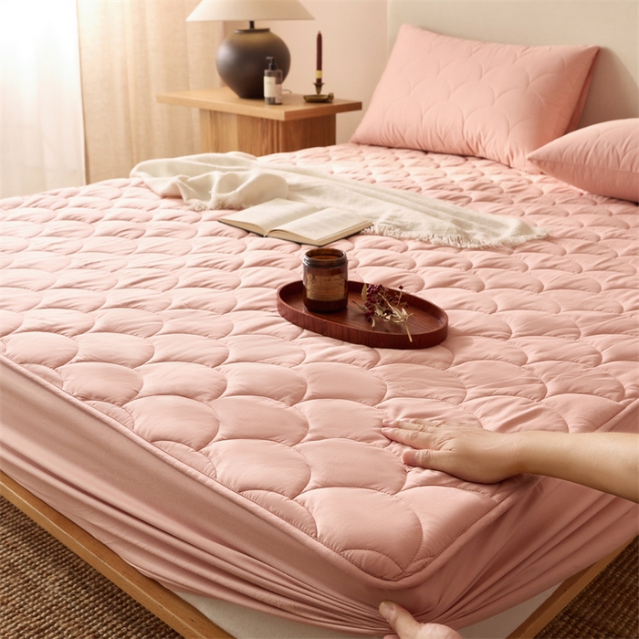 91家纺网 家纺一手货源 找家纺 三味舒屋 2024新款加高全棉夹棉床笠系列 半岛粉