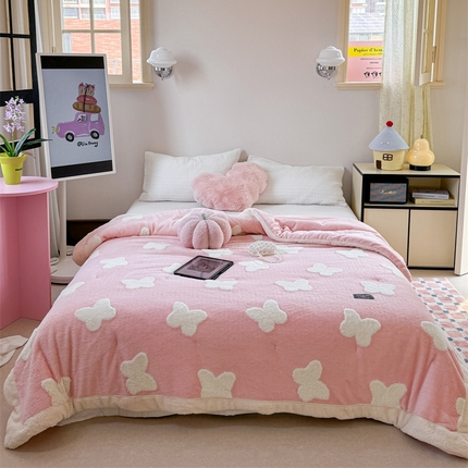 91家纺网 家纺一手货源 找家纺 （总）暖生活 2024新款舒棉绒提花多功能毛毯被