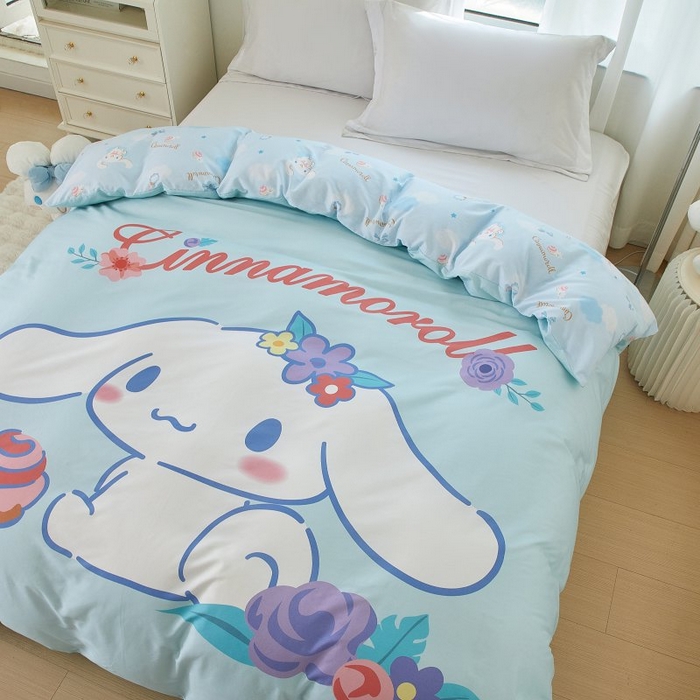 91家纺网 家纺一手货源 找家纺 蘭菲家纺 2024新款全棉大版卡通三丽鸥单品被套 泡芙