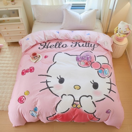 91家纺网 家纺一手货源 找家纺 蘭菲家纺 2024新款全棉大版卡通三丽鸥单品被套 向往