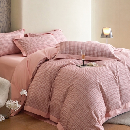 91家纺网 家纺一手货源 找家纺 （总）薏思家纺 2025新款磨毛大飞边工艺四件套-海棠依旧系列